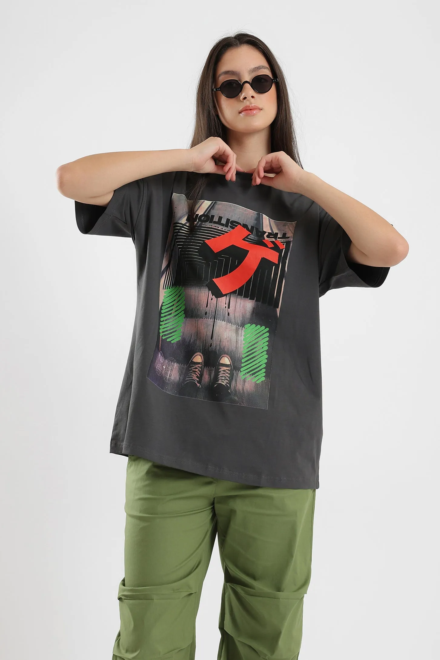 GREY TRANSITION OVERSIZED UNISEX TEE