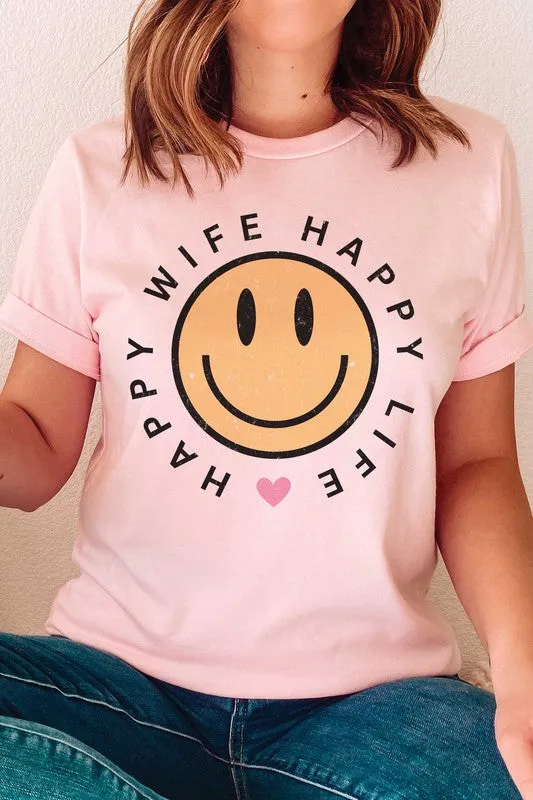 HAPPY WIFE HAPPY LIFE Graphic T-Shirt