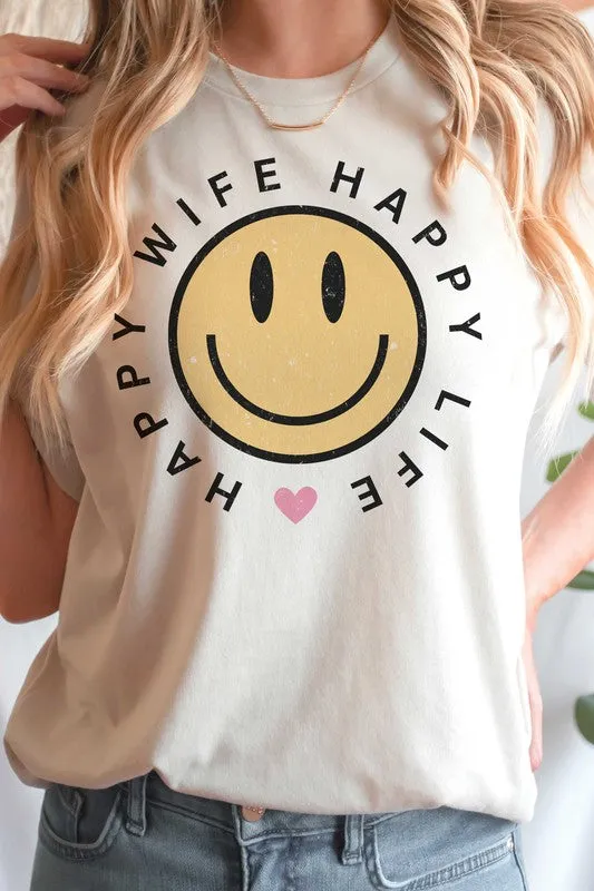 HAPPY WIFE HAPPY LIFE Graphic T-Shirt