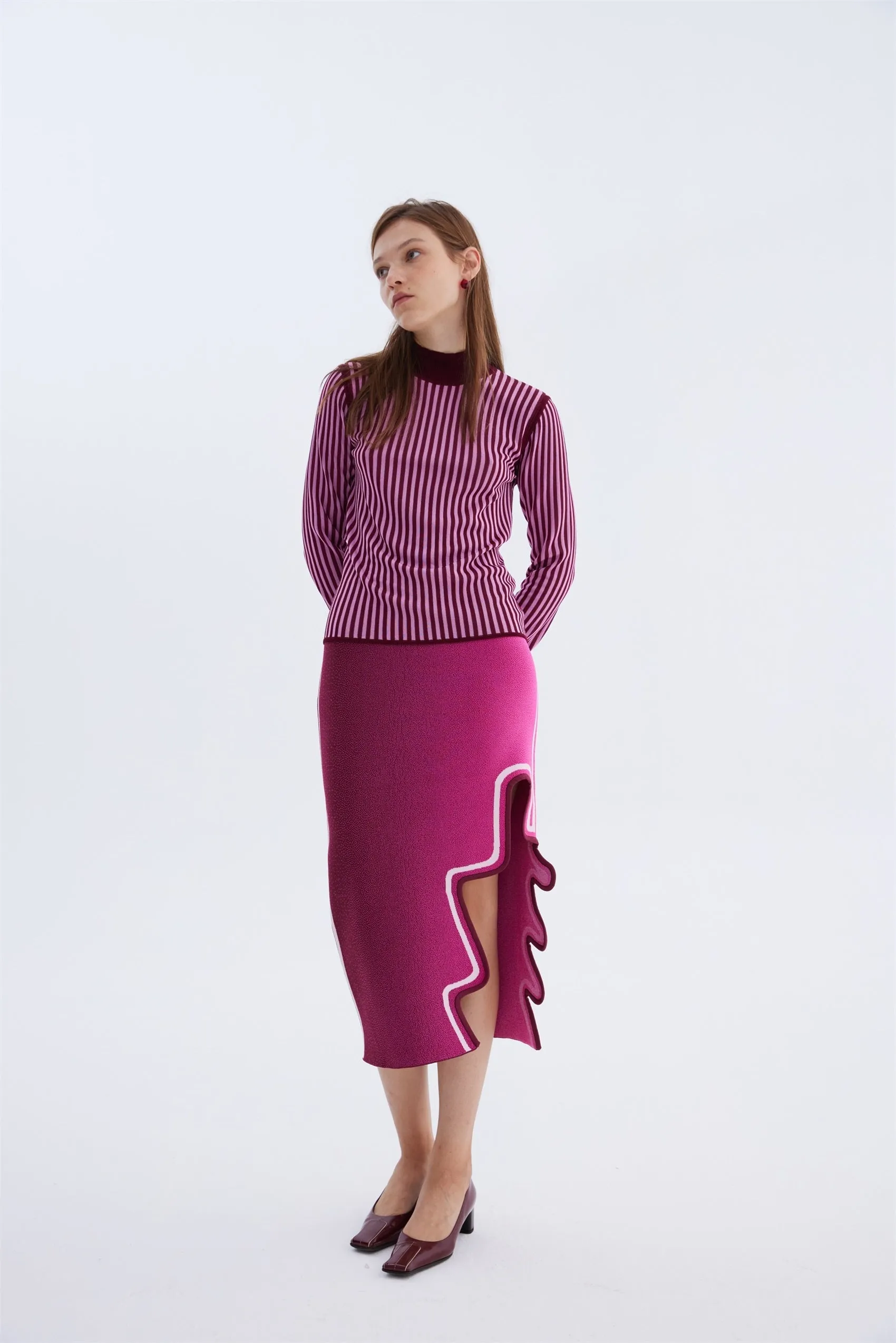 HARLOW STRIPED MOCKNECK PULLOVER