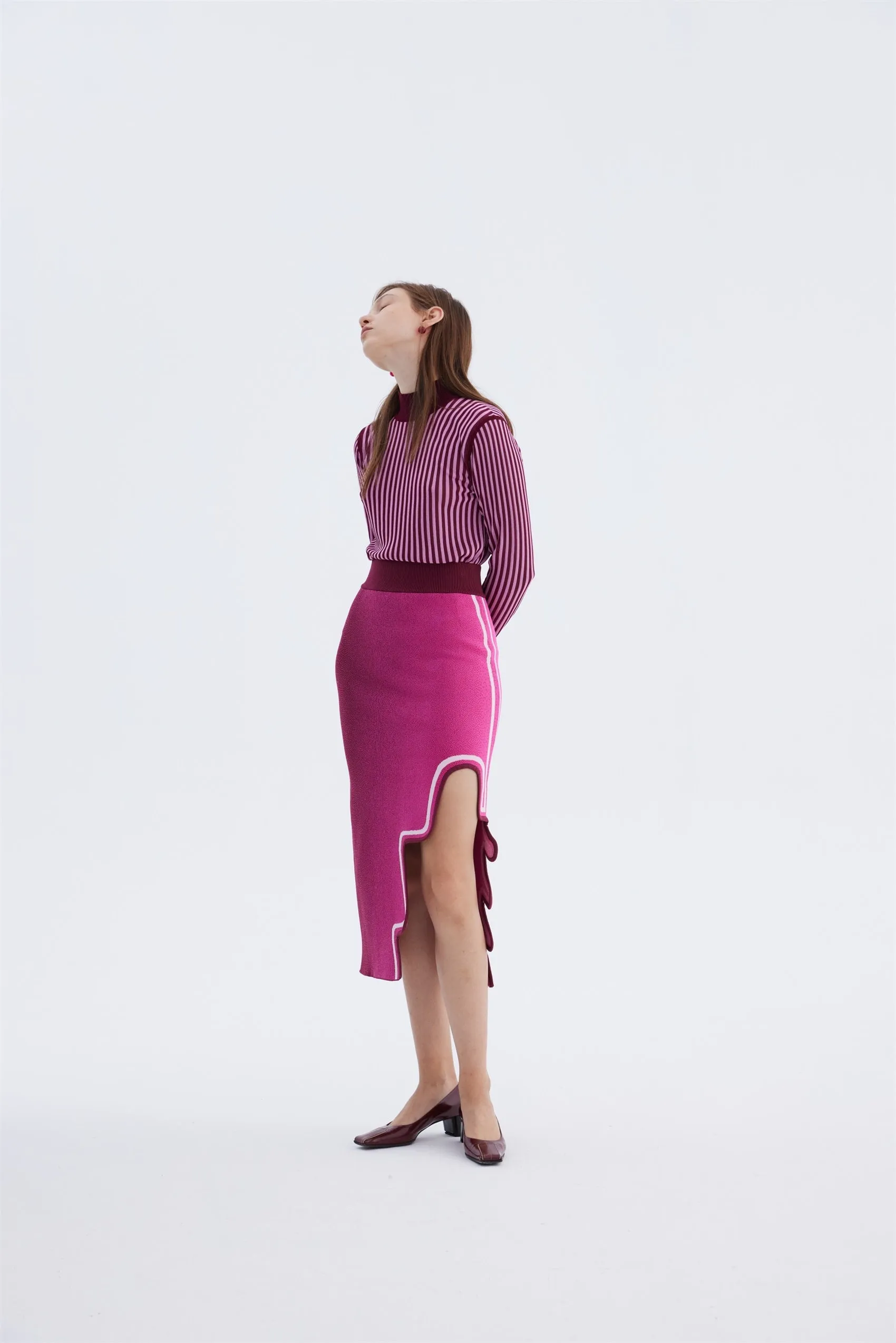 HARLOW STRIPED MOCKNECK PULLOVER