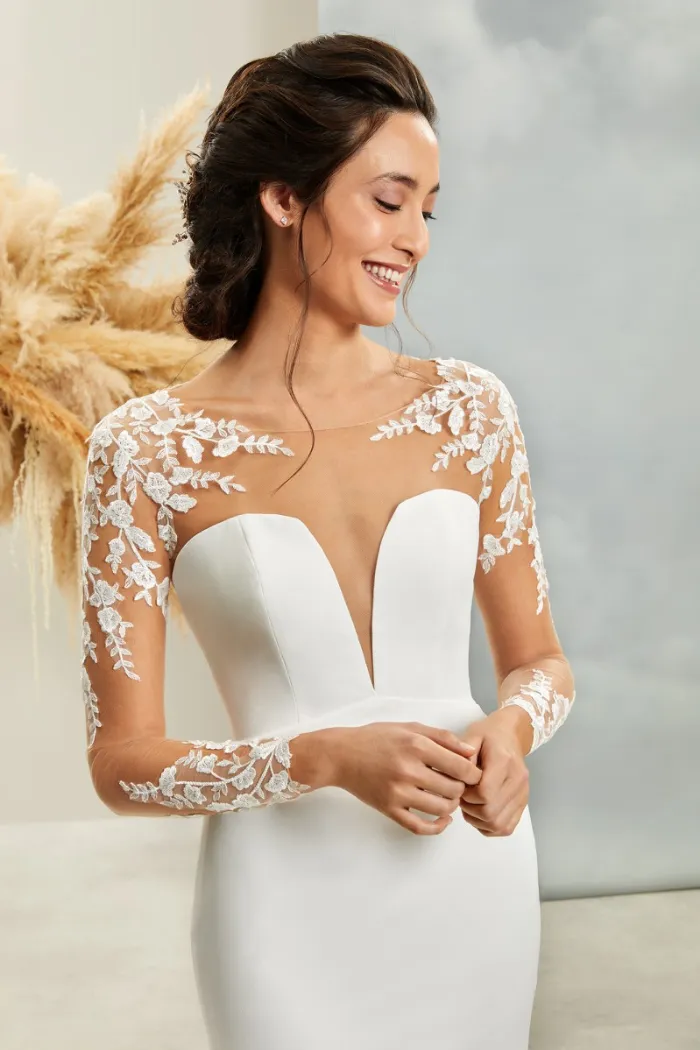 Illusion Sleeve Gown