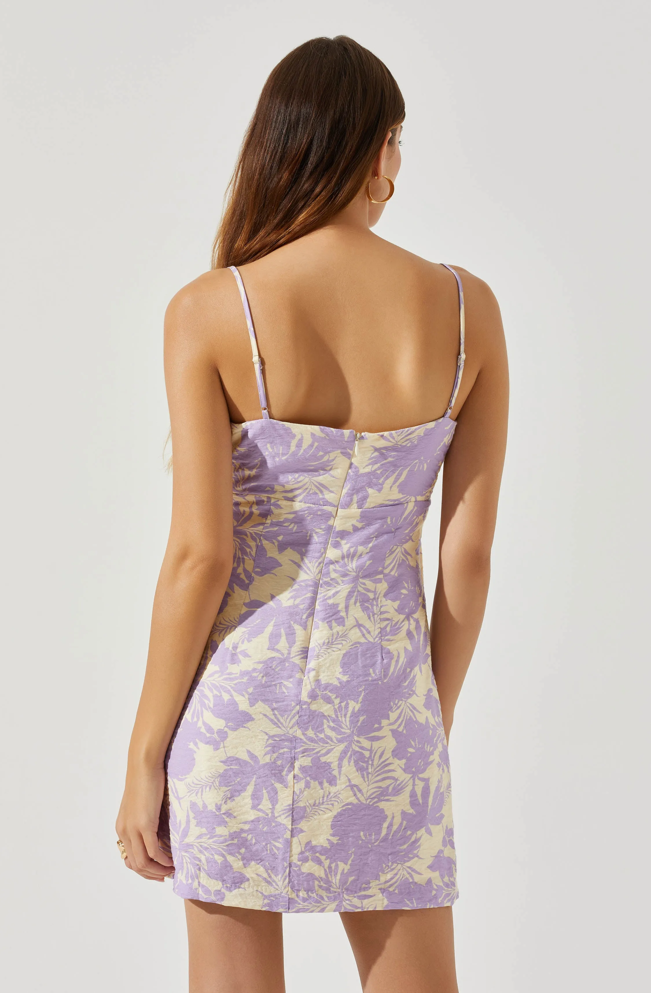 Keyhole Wrap Floral Mini Dress