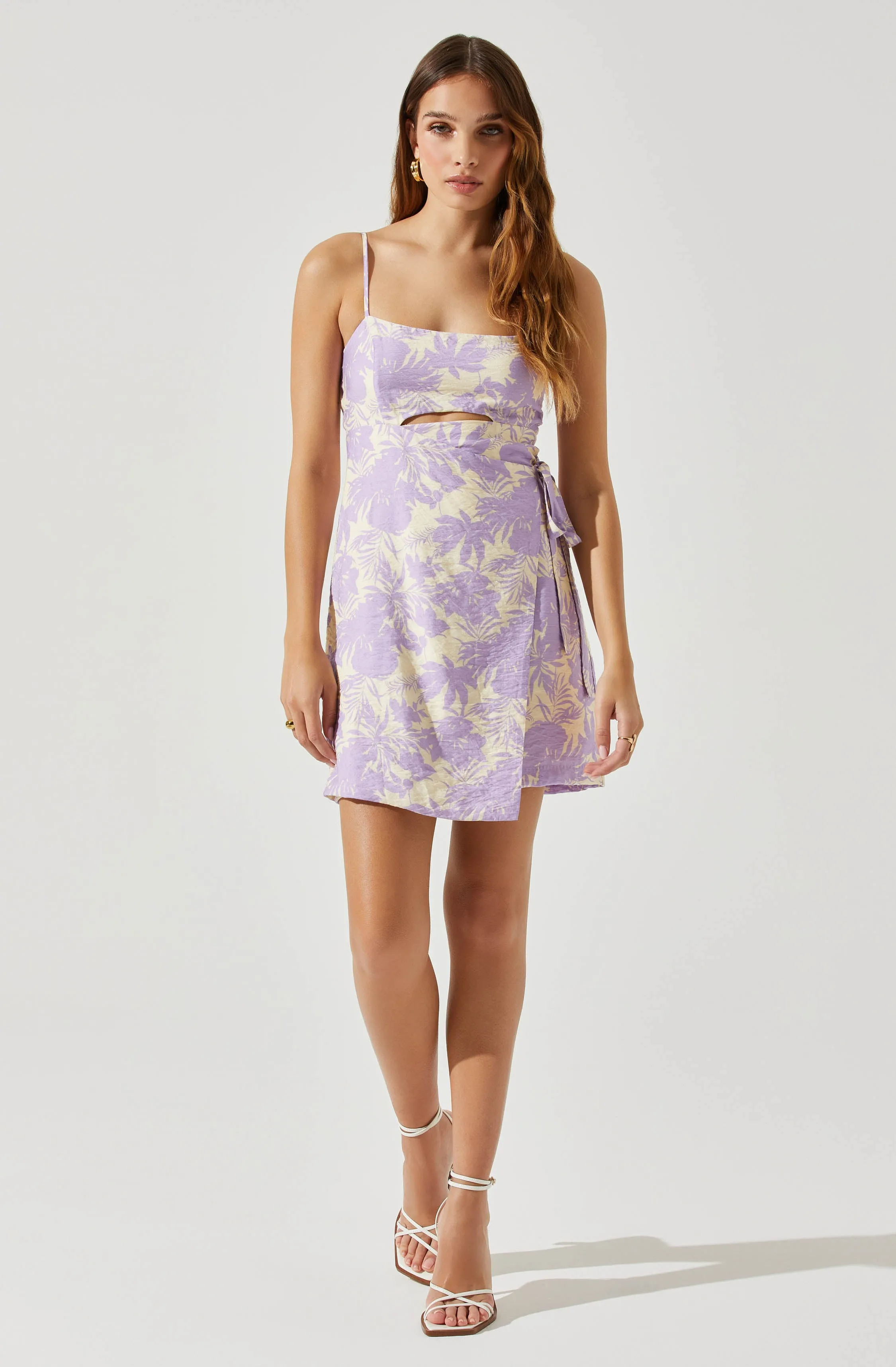 Keyhole Wrap Floral Mini Dress