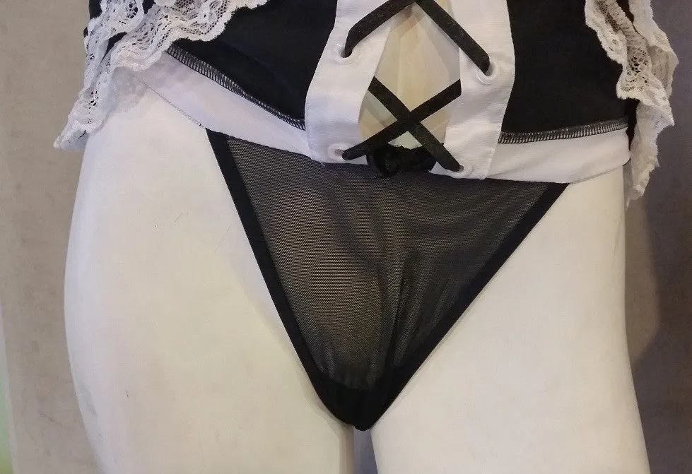 Lace-Up Skirted Thong Panty