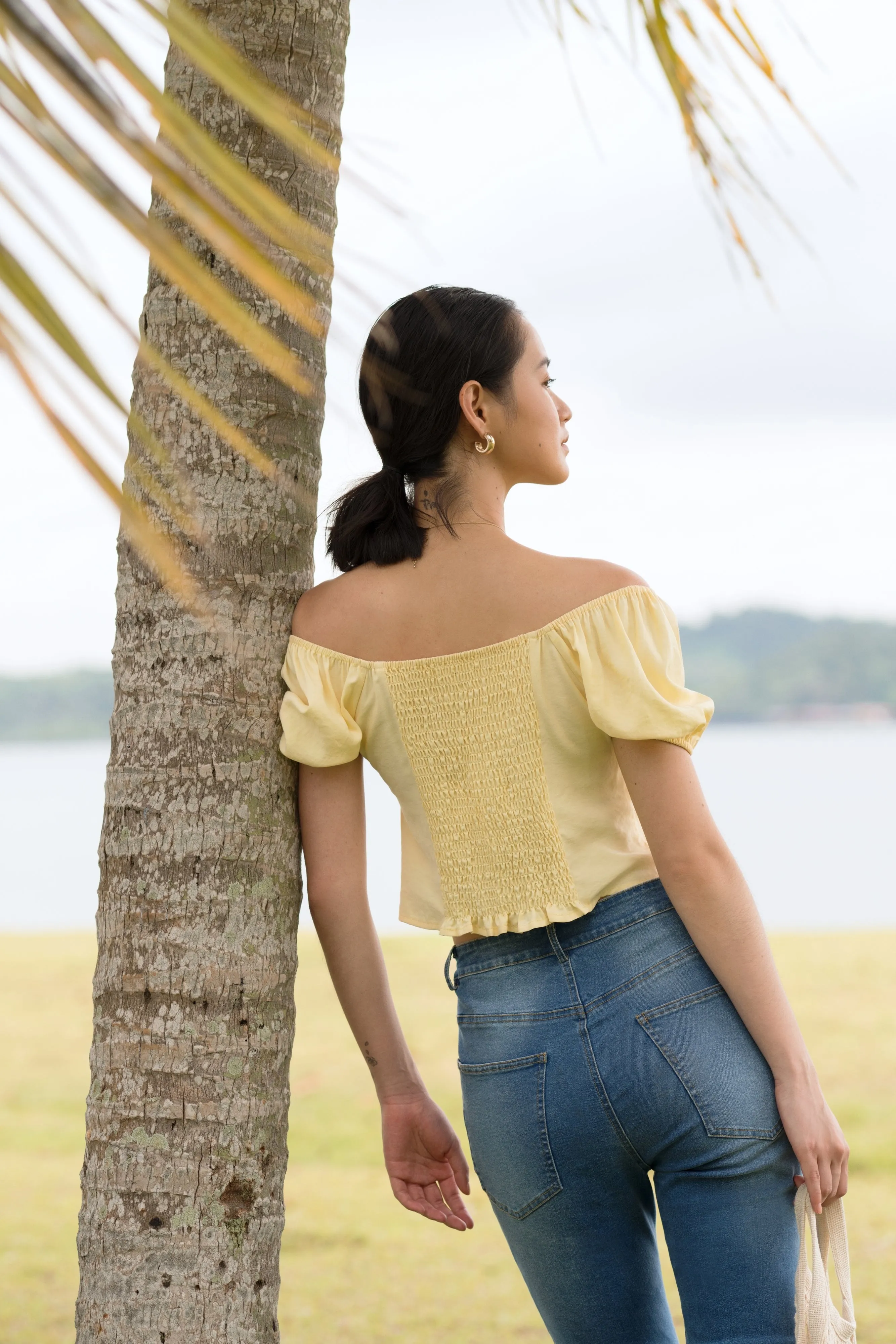 Lidya Puff Sleeve Top in Yellow