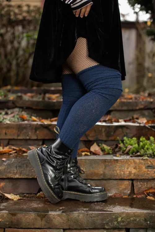 Longer M45 Ribbed Thigh High with Roll Top