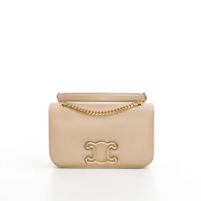 Medium Bag Triomphe Frame In Nude Shiny Calfskin