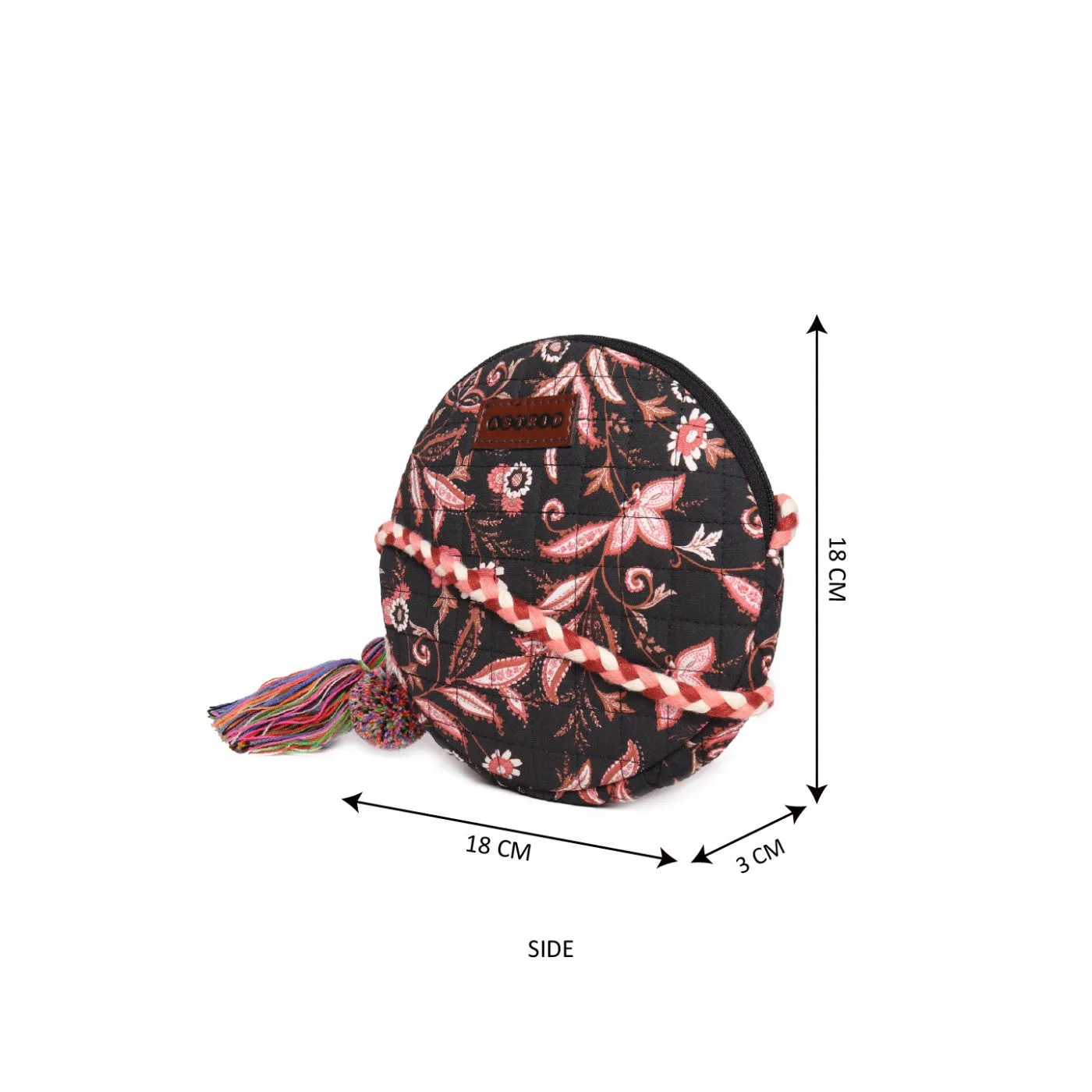 Multi Color Cotton Sheeting Womens Sling Bag Medium Size