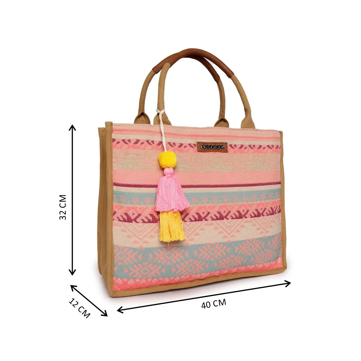 Multi Color Shopper Bags With Pu Or Canvas Handle