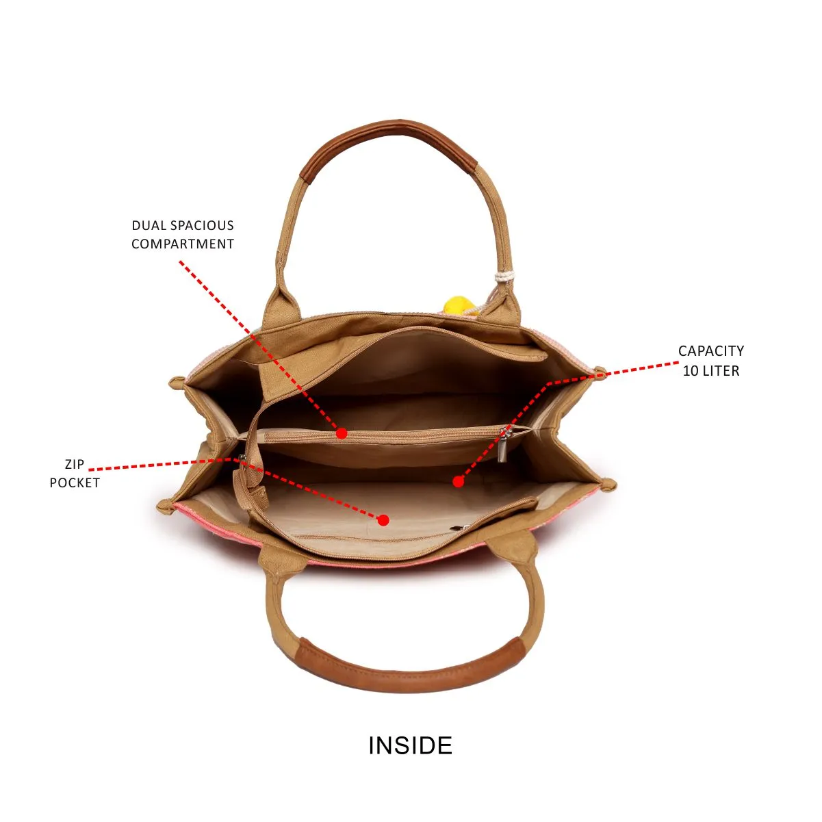 Multi Color Shopper Bags With Pu Or Canvas Handle