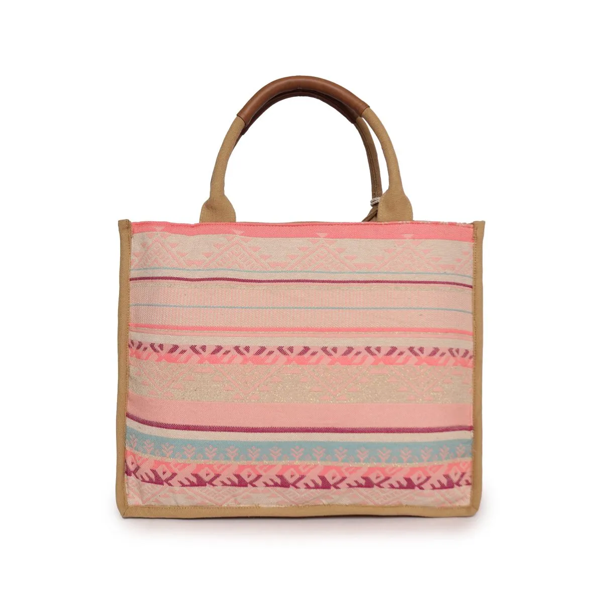 Multi Color Shopper Bags With Pu Or Canvas Handle