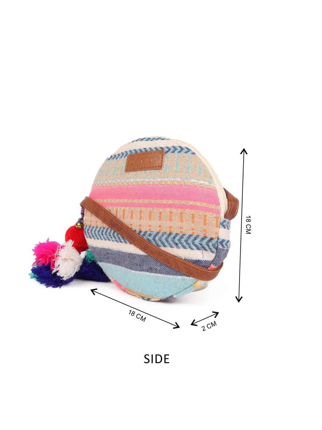 Muti Color Cotton Womens Sling Bag Medium Size