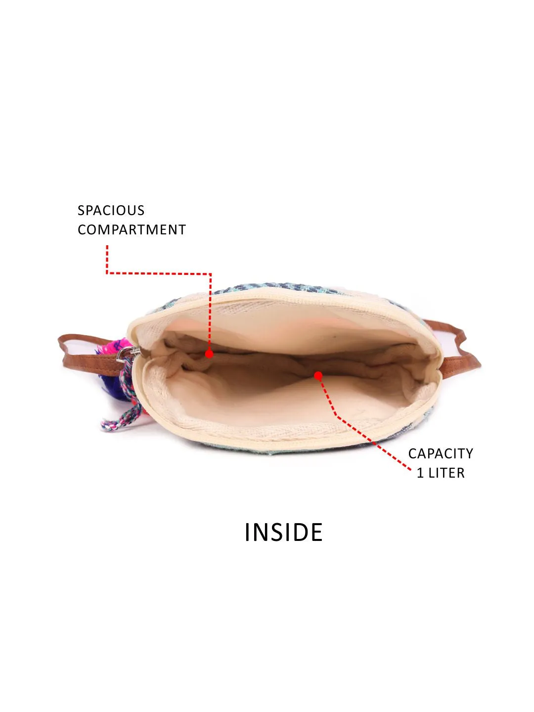Muti Color Cotton Womens Sling Bag Medium Size