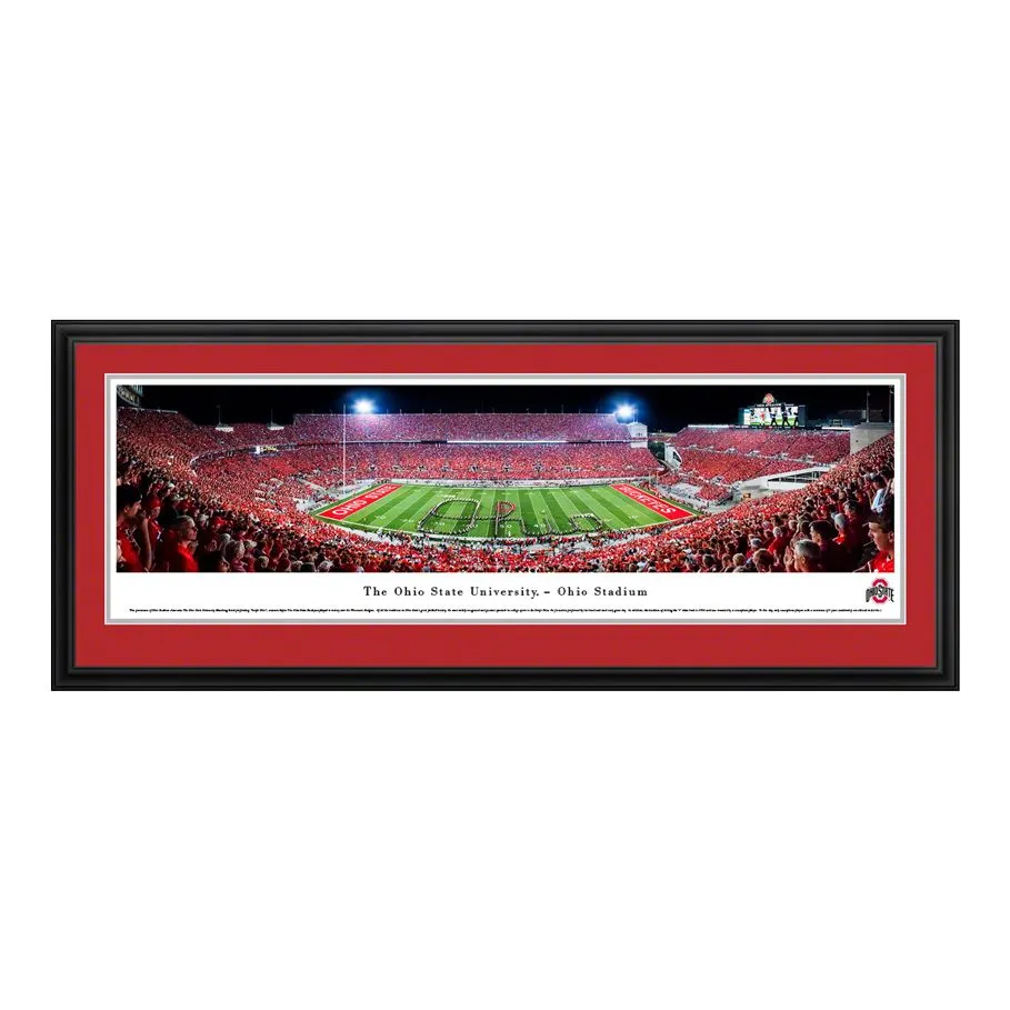 Ohio State "Script Ohio" at Ohio Stadium Deluxe Framed Panorama