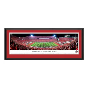 Ohio State "Script Ohio" at Ohio Stadium Deluxe Framed Panorama