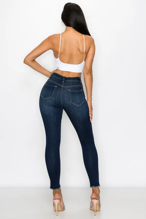 Paisley - Classic High Rise Fray Hem Skinny