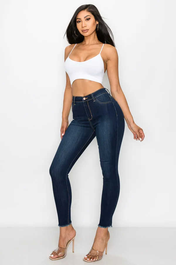 Paisley - Classic High Rise Fray Hem Skinny