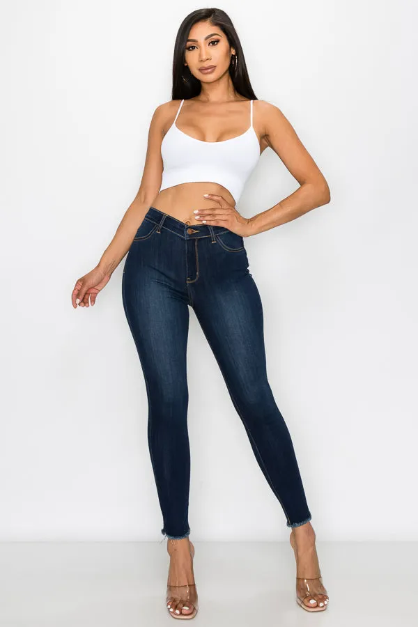 Paisley - Classic High Rise Fray Hem Skinny