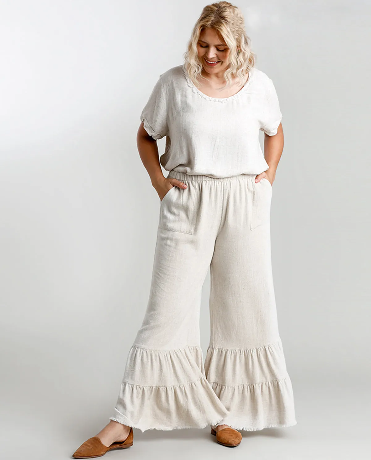 PLUS Wide Ruffle Leg Pant
