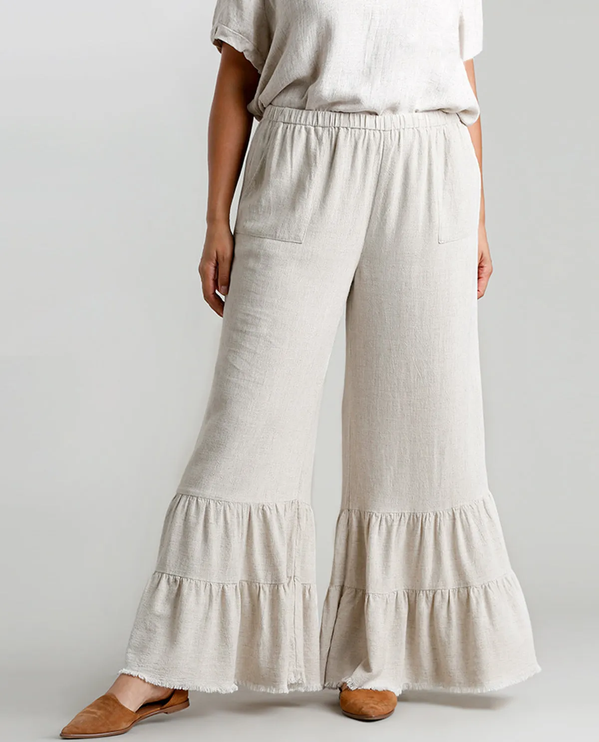 PLUS Wide Ruffle Leg Pant