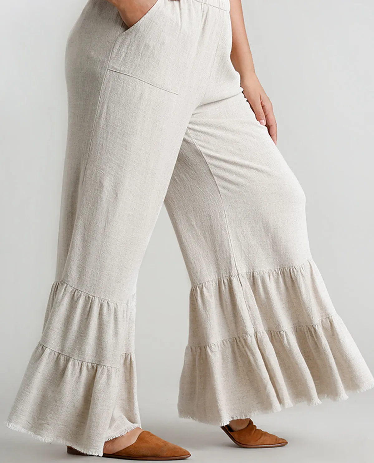 PLUS Wide Ruffle Leg Pant
