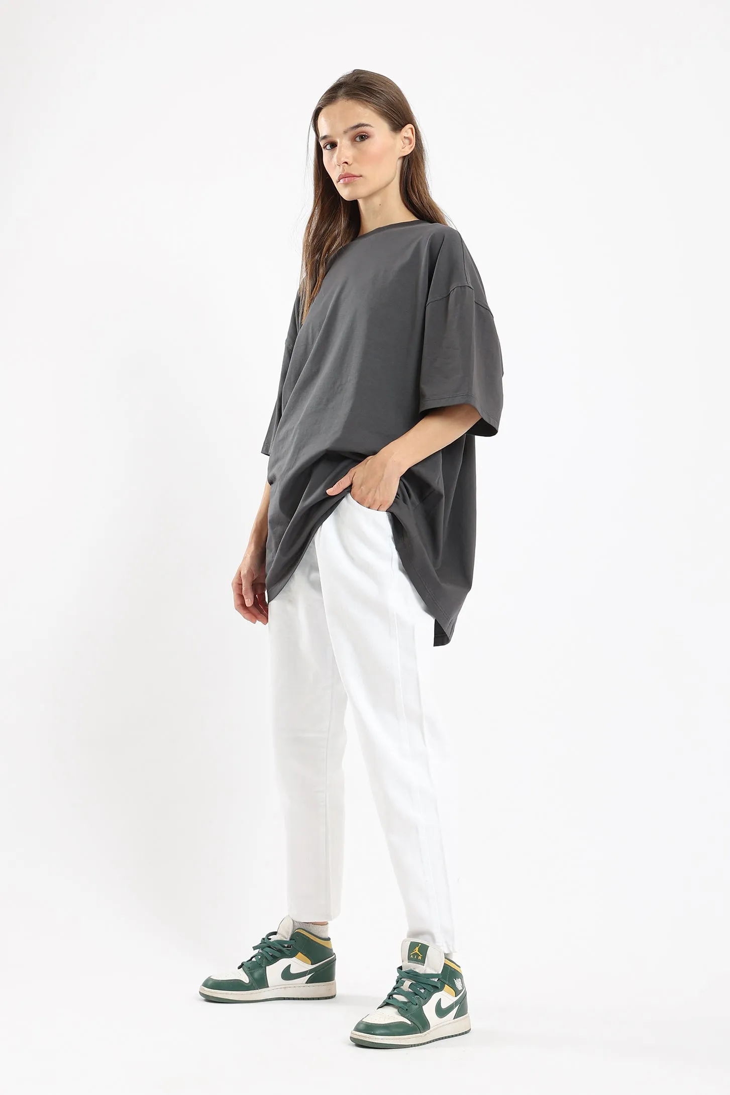 PURE COMFORT OVERSIZED TEE - GREY