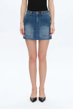 SHORT DENIM SKIRT WITH POCKETS BYK7021 SOFTY