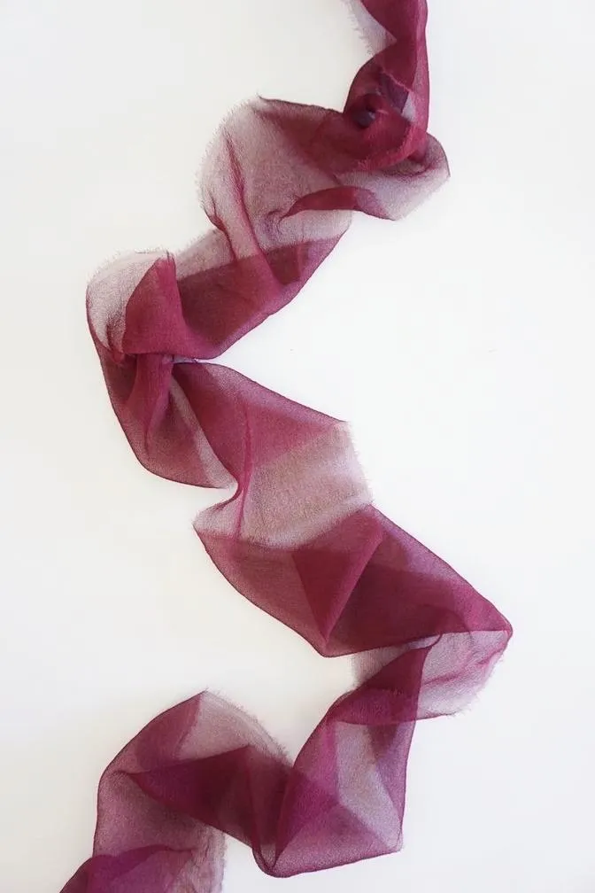Silk Gossamer Ribbon in Berry