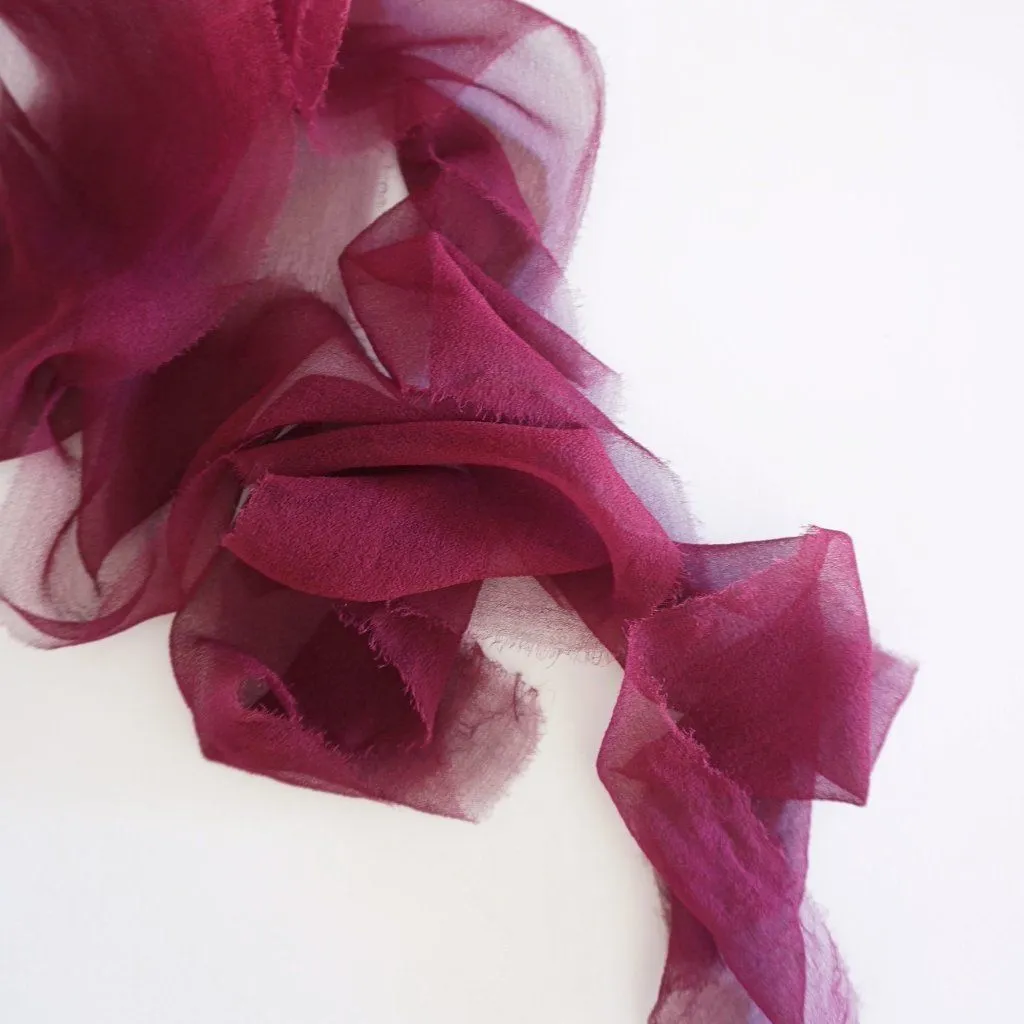 Silk Gossamer Ribbon in Berry