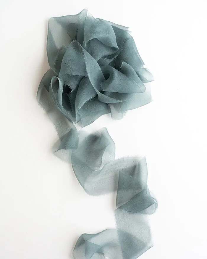 Silk Gossamer Ribbon in Lake