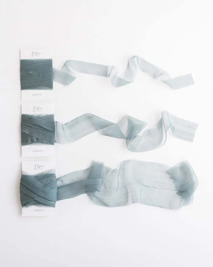 Silk Gossamer Ribbon in Lake