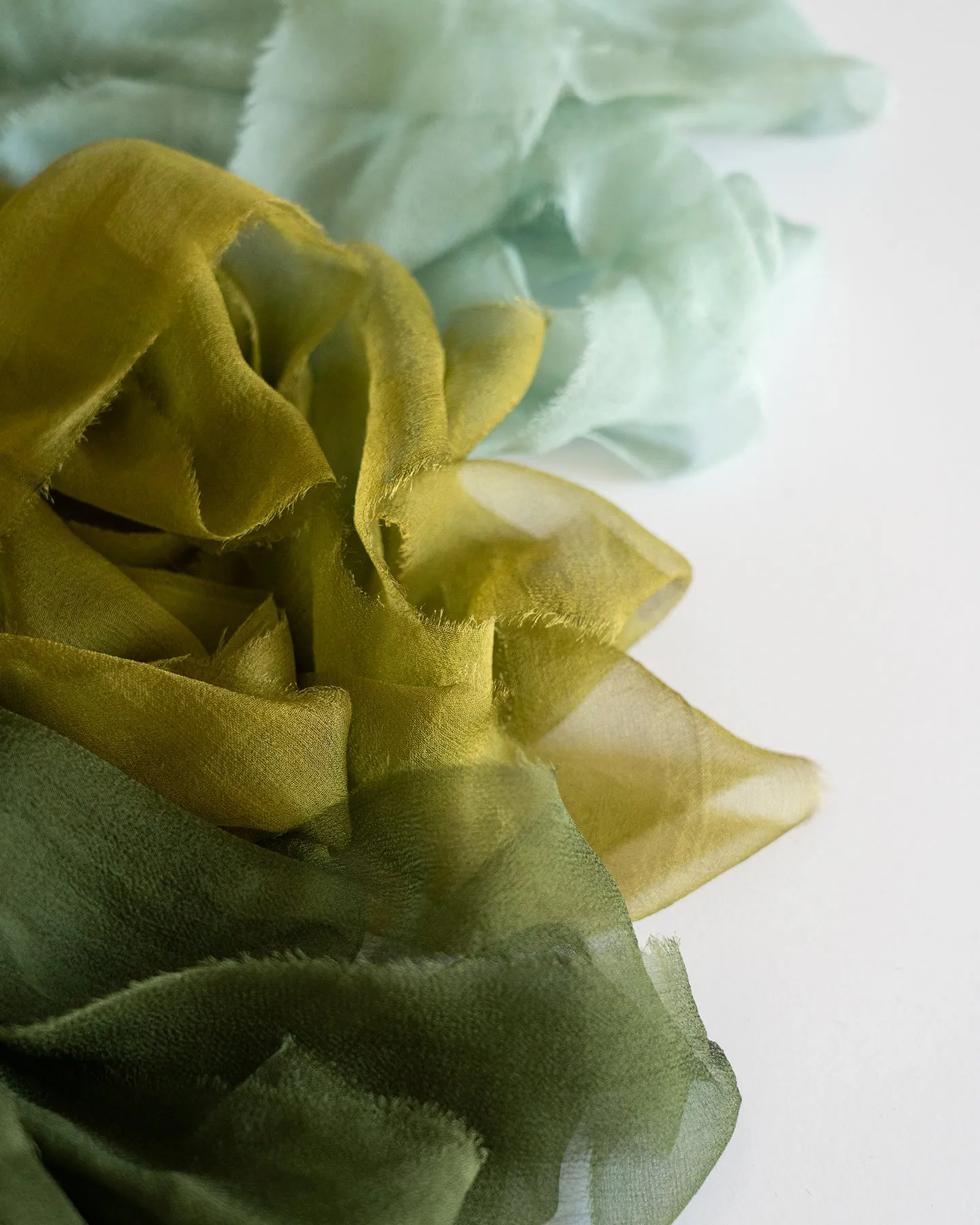 Silk Gossamer Ribbon in Olive