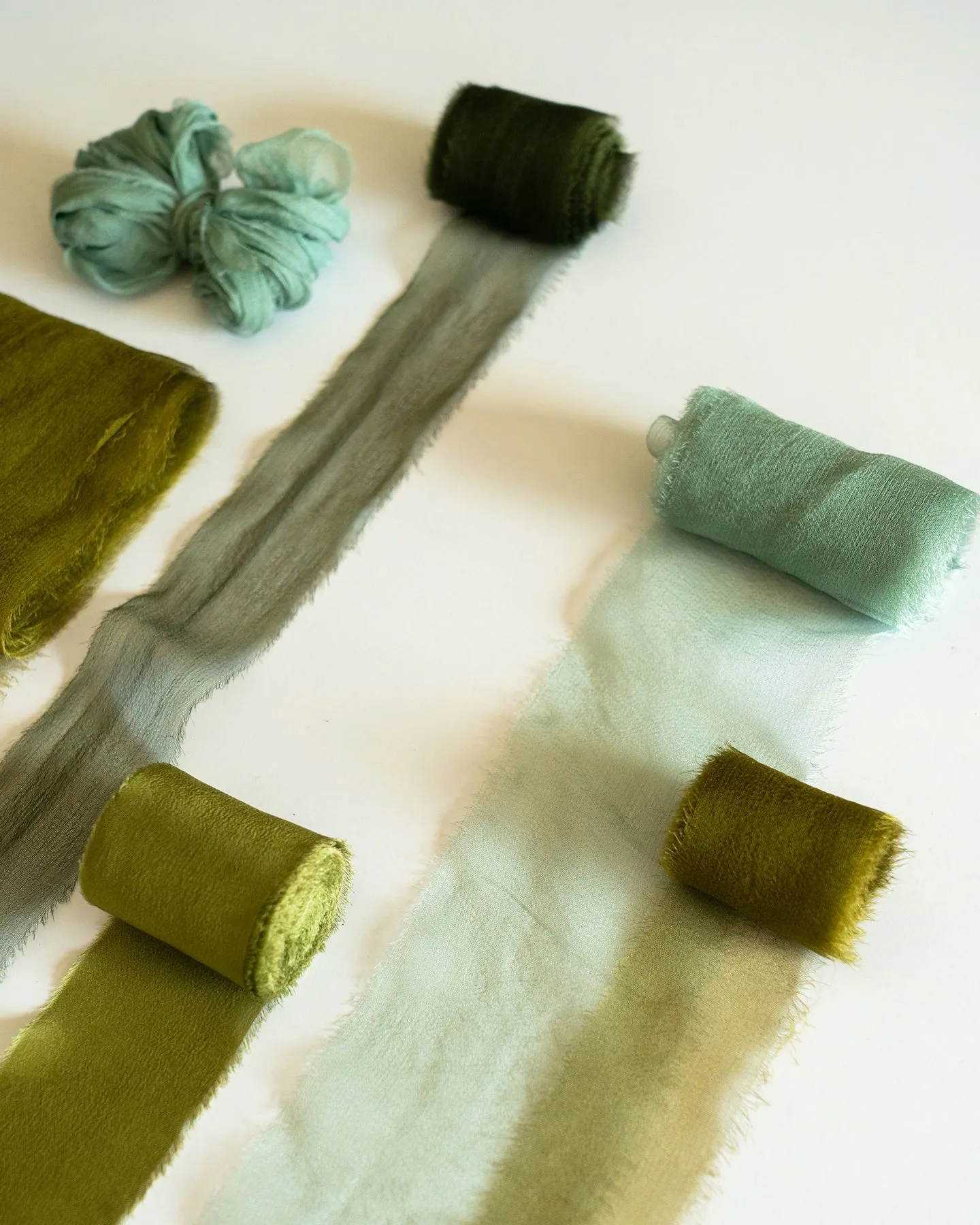 Silk Gossamer Ribbon in Olive
