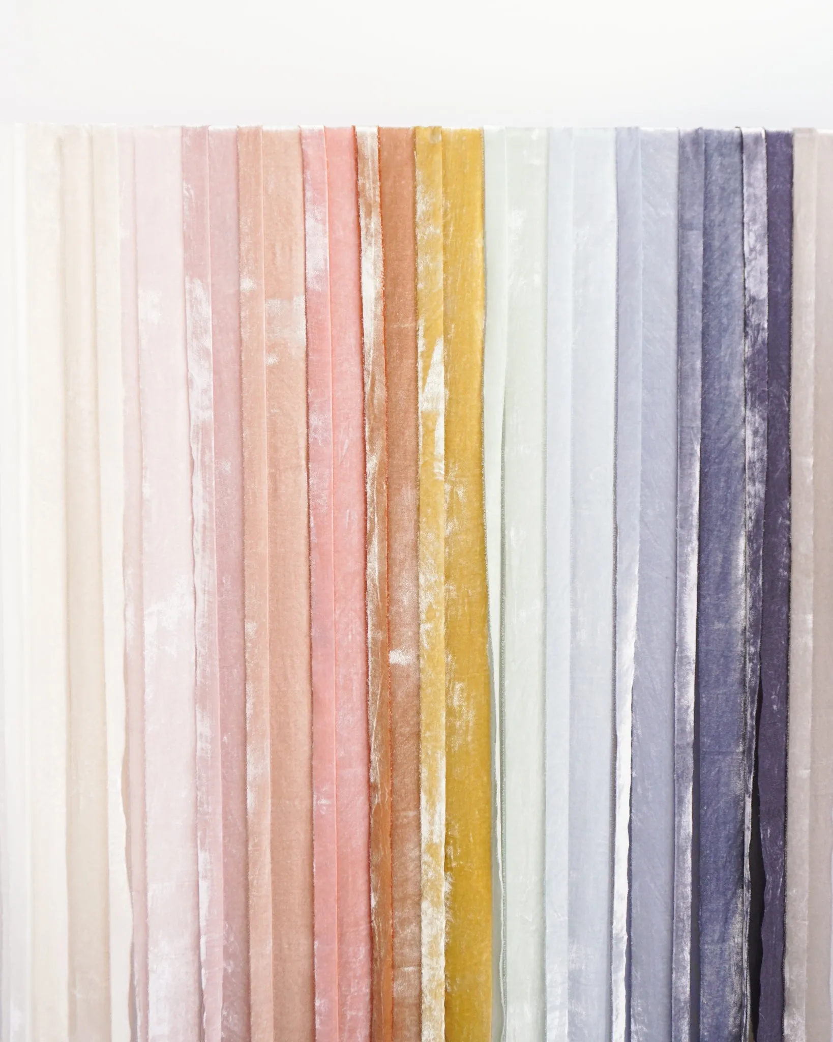 Silk Velvet Ribbon in Bone