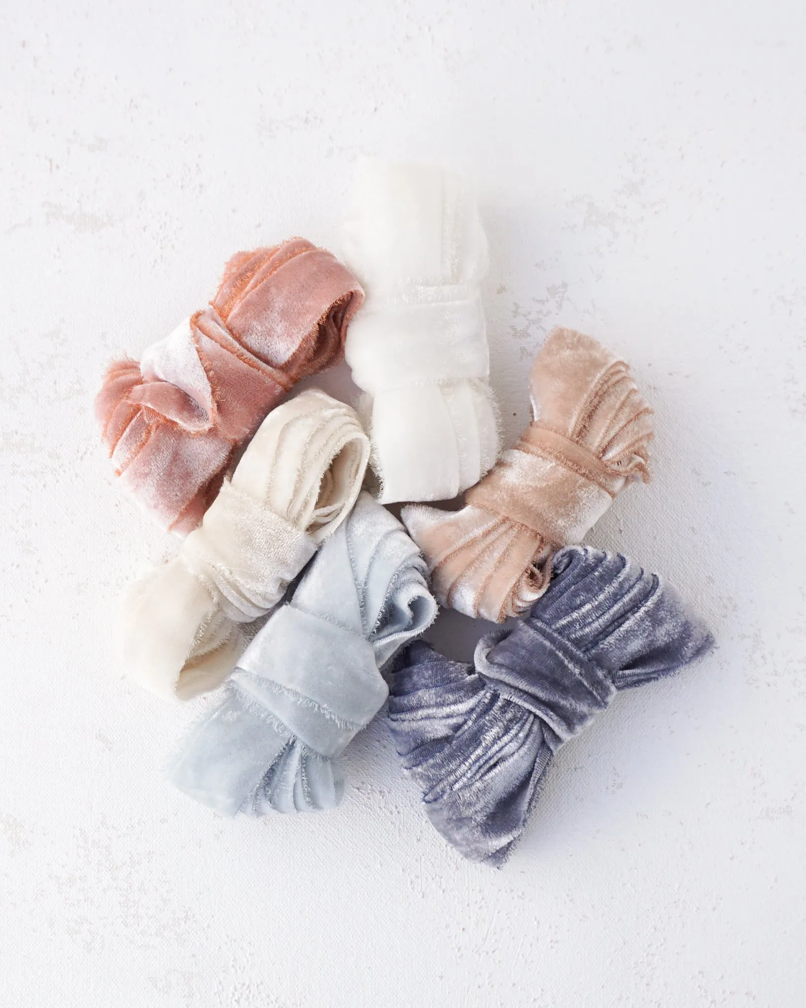 Silk Velvet Ribbon in Bone