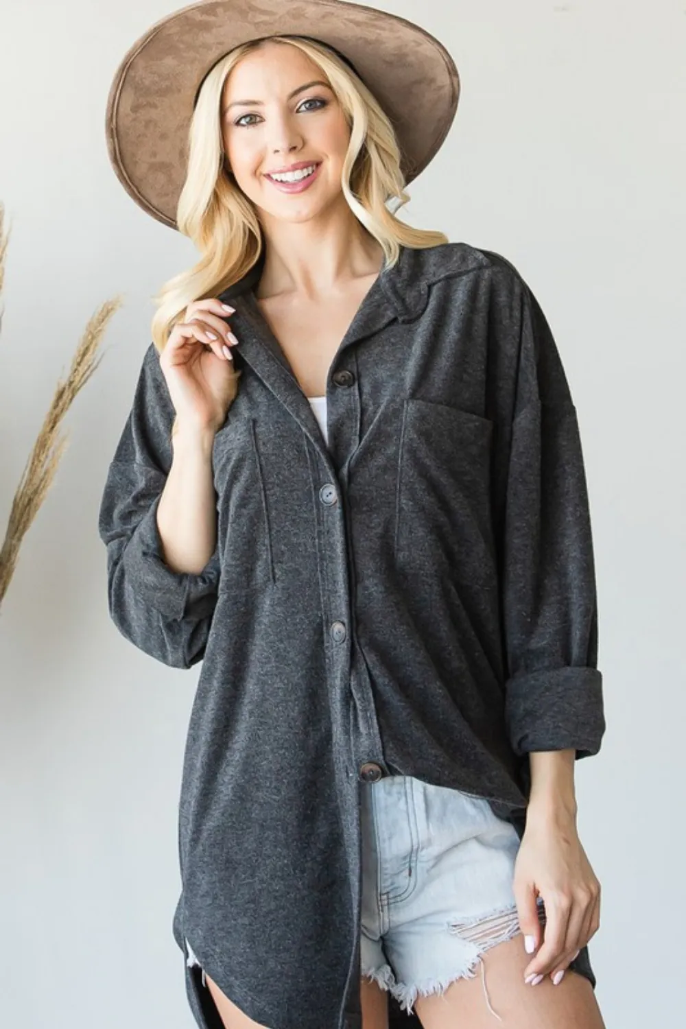 SOLID TERRY SHACKET | CHARCOAL