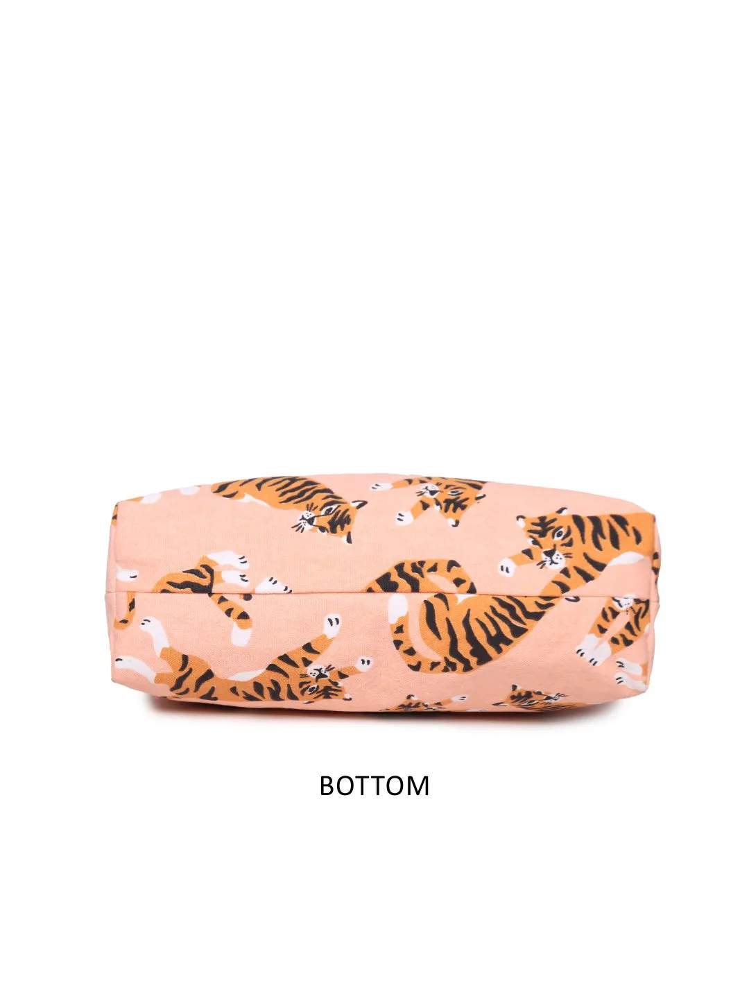 Tiger Printed Canvas  Womens Tote Bag