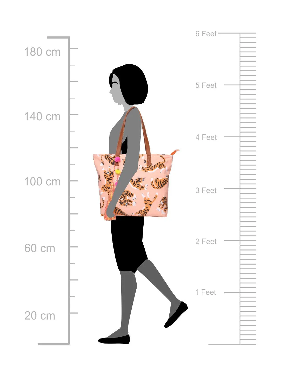 Tiger Printed Canvas  Womens Tote Bag