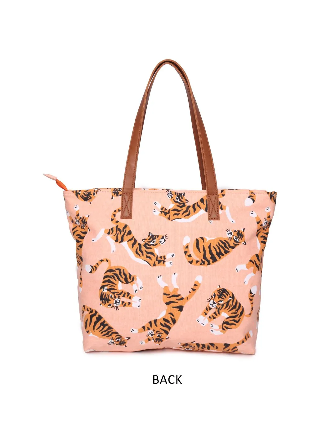 Tiger Printed Canvas  Womens Tote Bag