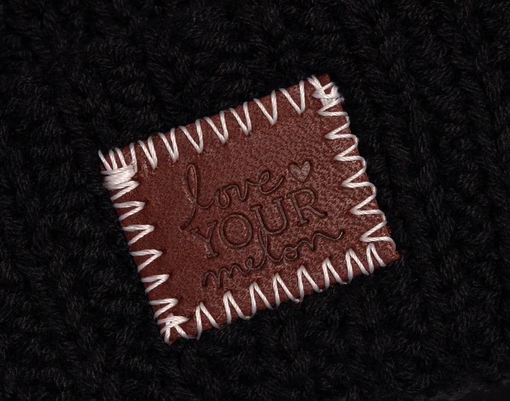 Toddler Black Double Pom Beanie