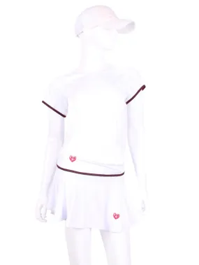 White With Red Stitching Vee Tee SL With White Mesh