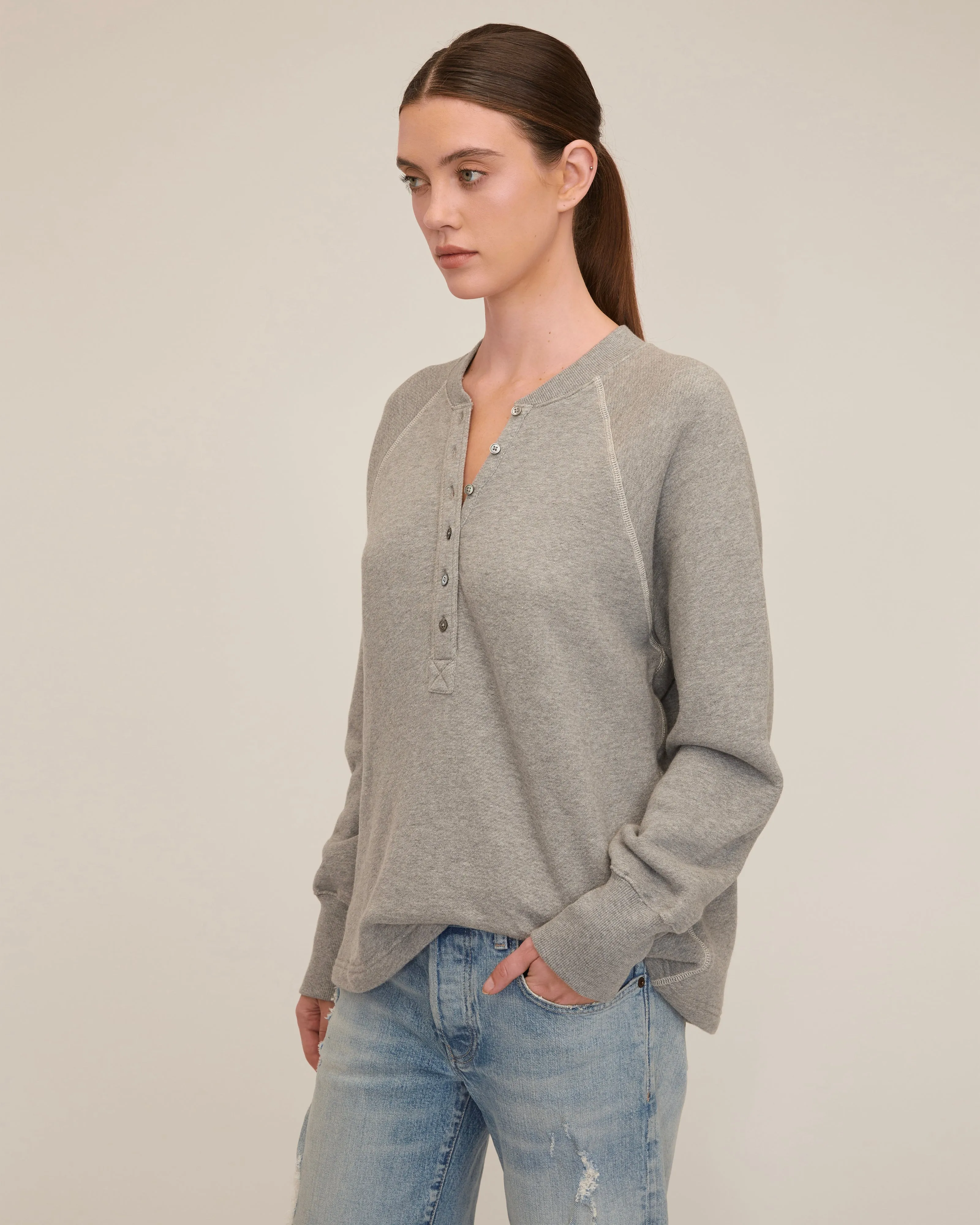 Zach Vintage Henley Sweatshirt